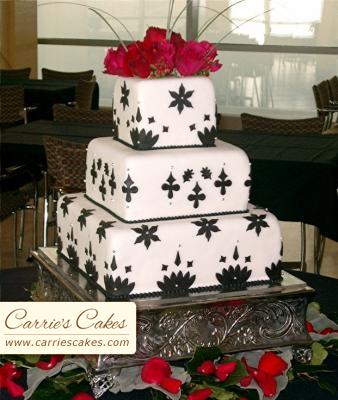 black-and-white-wedding-cakes. Cake by Carrie's Cakes