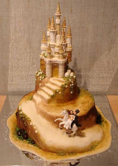 The cake shown above is made using fondant and hand painted with gold dust