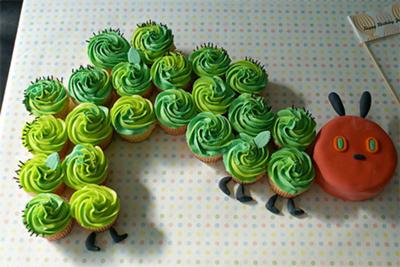 Decorating Cakes on Very Hungry Caterpillar Cupcake Cake