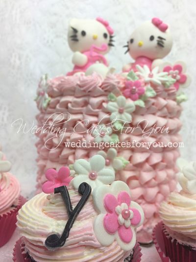 Hello Kitty cupcakes  Hello kitty cupcakes, Hello kitty birthday cake, Hello  kitty cake