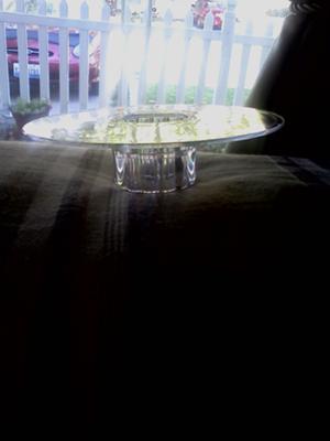 one of the plates that the cake sits on