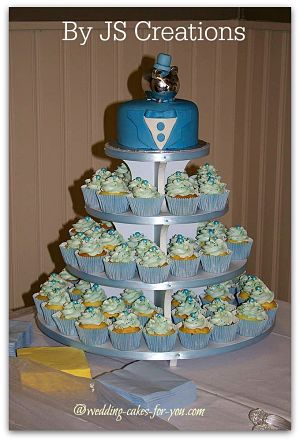 Grooms Cake Cupcake Tower by JS Creations