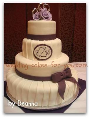 Monogrammed Pleated Fondant Cake - Wilton