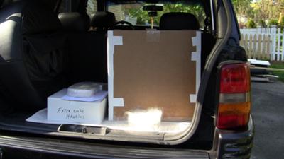 The box is taped shut and ready for the ride to the venue