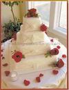 A Square Fondant Wedding Cake 