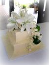 Two tier textured ganache wedding cake