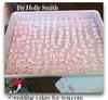 sheet cake pan of flowers.  across and down to keep count like a multiplication table