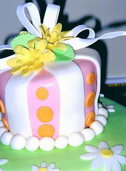 A one of a kind fondant design by your cake decorator